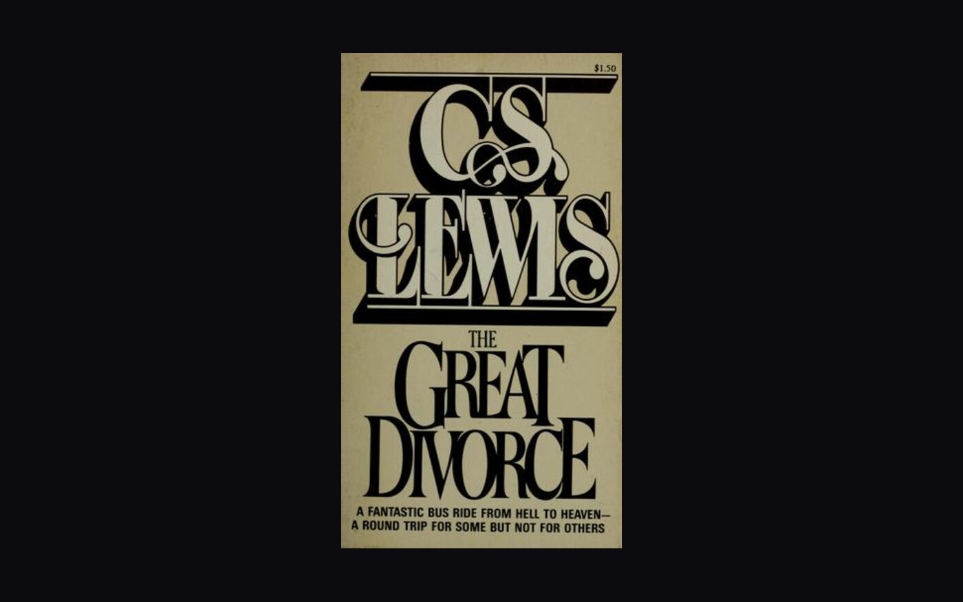 Cover of C.S. Lewis’s The Great Divorce centered on a dark background